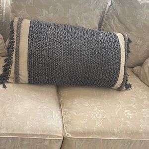 Elegant Black and Tan Woven Throw Pillow